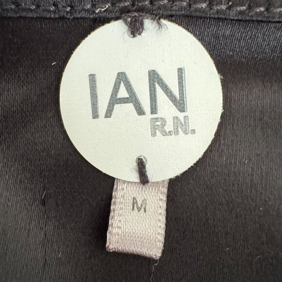 IAN R.N. Black Reversed Satin Sleeveless Hooded Column Evening Maxi Dress Size M - Picture 10 of 14